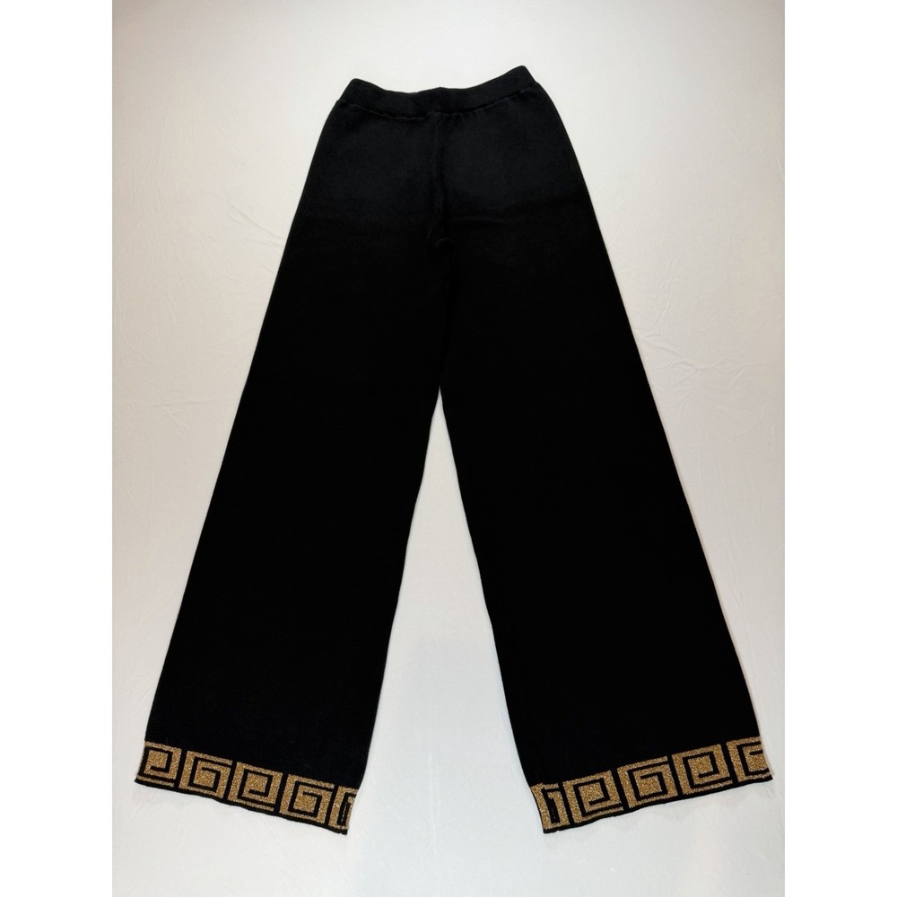 Versace Look Wide Leg‎ Trousers With Greca (Greek key) motif Hem. Small